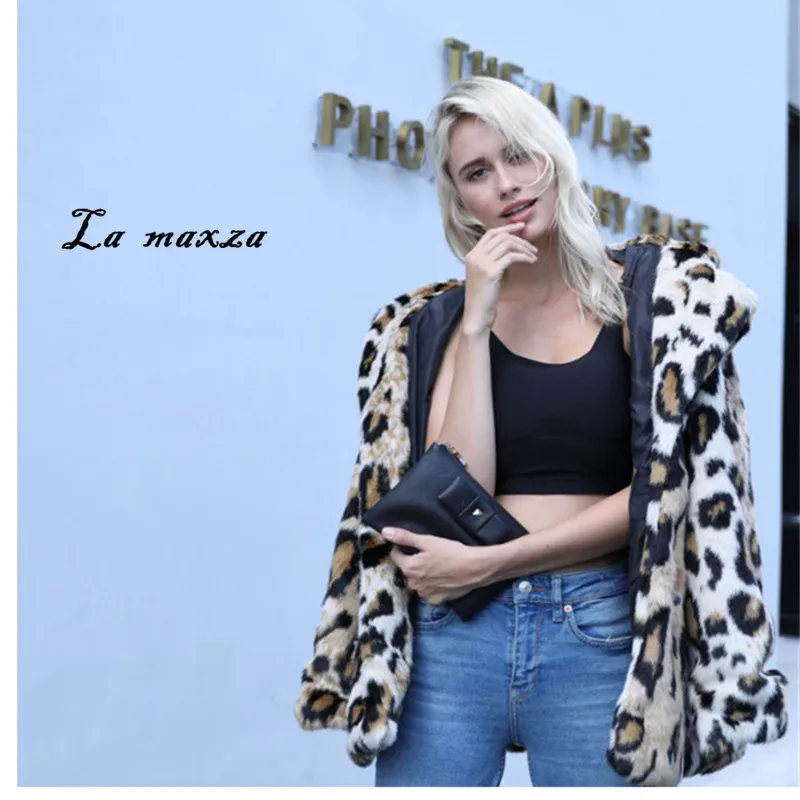 

Plus Size Womens Coats Winter Korean Casual Fashion Faux Fur Coat Warm Clothes 2019 Leopard Fur Coat