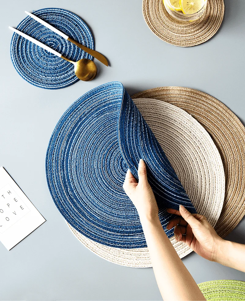 

Mat kitchen table plate mat drying dishes woven coaster heat pad household table placement mat macarons