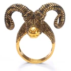 2020 модное креативное Ретро панк большое кольцо с головой козы для женщин и мужчин модное винтажное металлическое кольцо с перьями и козой Ювелирные изделия Подарки