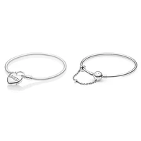 925 sterling silver bracelets bangles heart with loved word fashion round bangles fit for women original charm beads jewelry