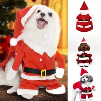 pet cat dog christmas costumes santa claus cosplay coat dog clothes funny apparels xmas new year winter kitty kitten outfits