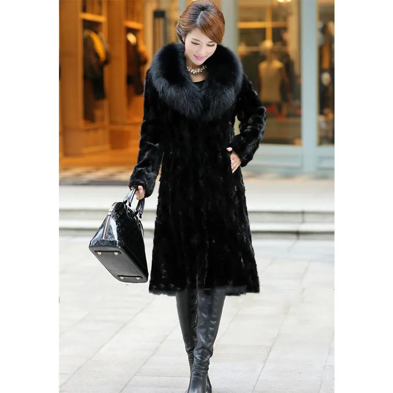 Винтажное пальто из искусственного меха 2019 Женское средней длины пикантная