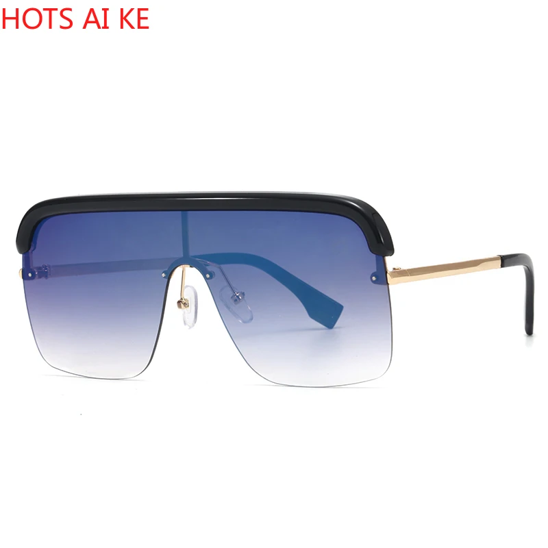 

2021 Trend Classic Sunglasses Europe And America Retro Fashion Conjoined Big Box Gradient Personality Street Shooting Sunglasses