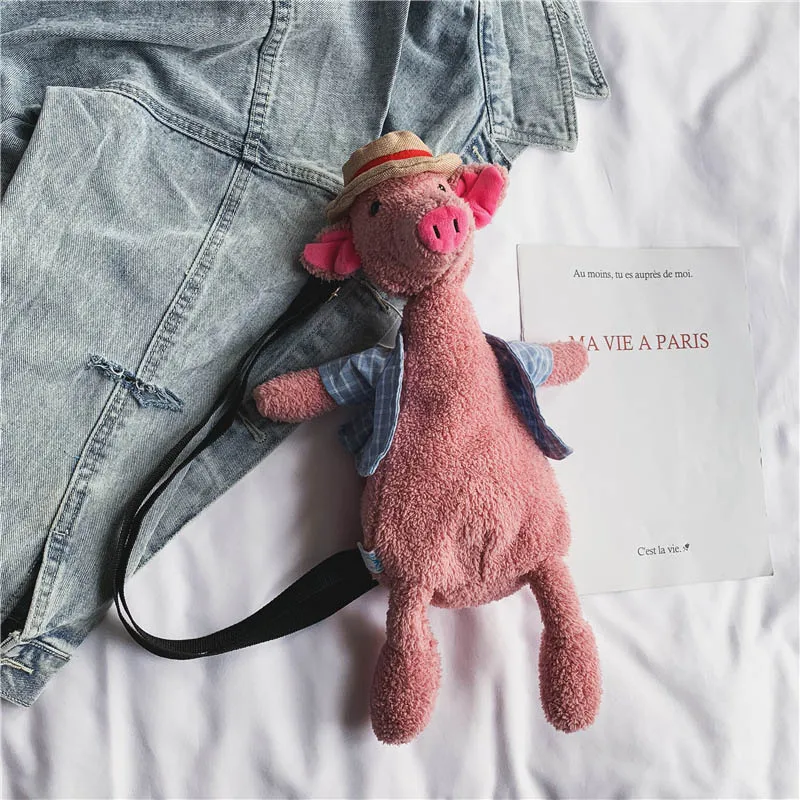 little pig Новые детские сумки-мессенджеры милые животные сумки на плечо милые сумки-мессенджеры маленькие сумки через плечо с рисунком - Цвет: little pig