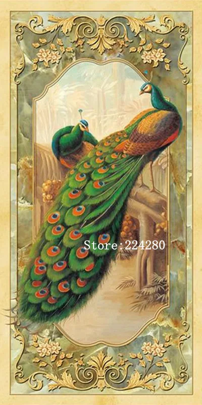 

Animal peacock vertical version Needlework Art 14CT Canvas Unprinted Handmade Embroidery Cross Stitch Kits DIY Home Decor