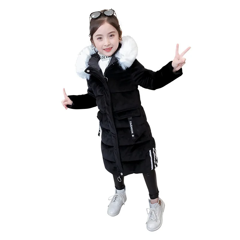 

Teens Girls Padded Fur Jacket Winter Coat Children Kids Outerwear Teenager Warm Parkas Parks for Girls 3 4 5 6 8 9 10 12 Years