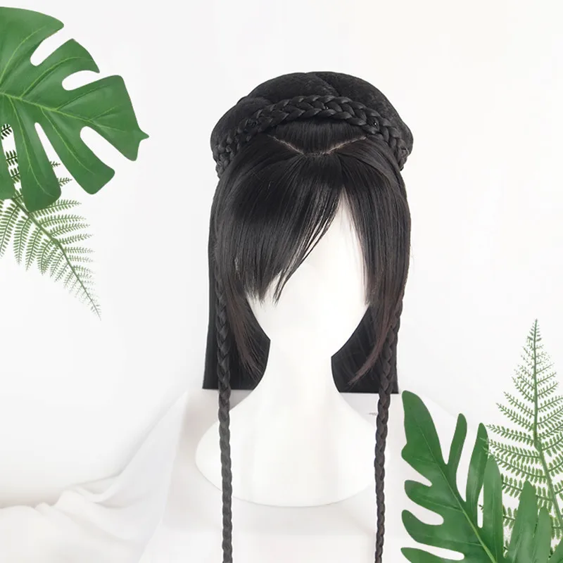 

80 см китайский традиционный ханьфу волос Косплей для женщин Hanfu головной убор забавная Горничная косплей принцесса головной убор ВИНТАЖНАЯ...