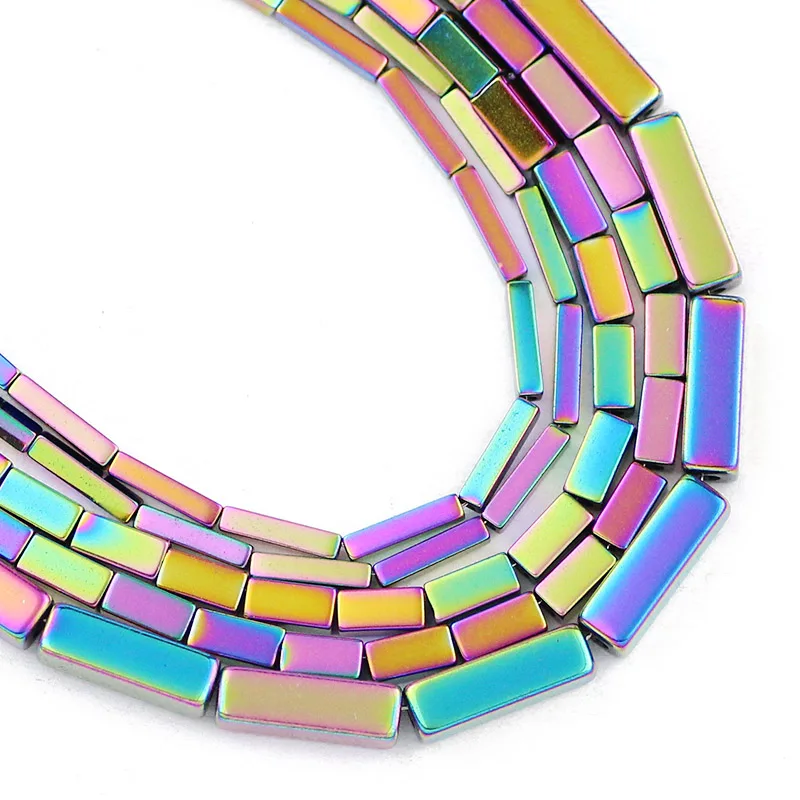 

Натуральный камень прямоугольной формы Cuboid, разноцветные бусины из гематита 4/6/9 мм