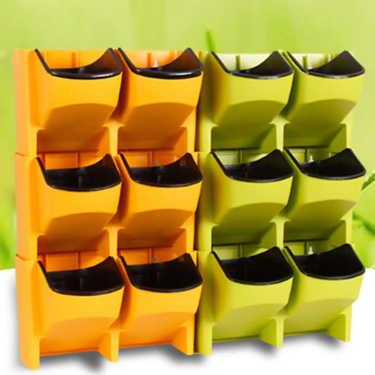 2 карманный вертикальный настенный плантатор Штабелируемая подвесная ваза