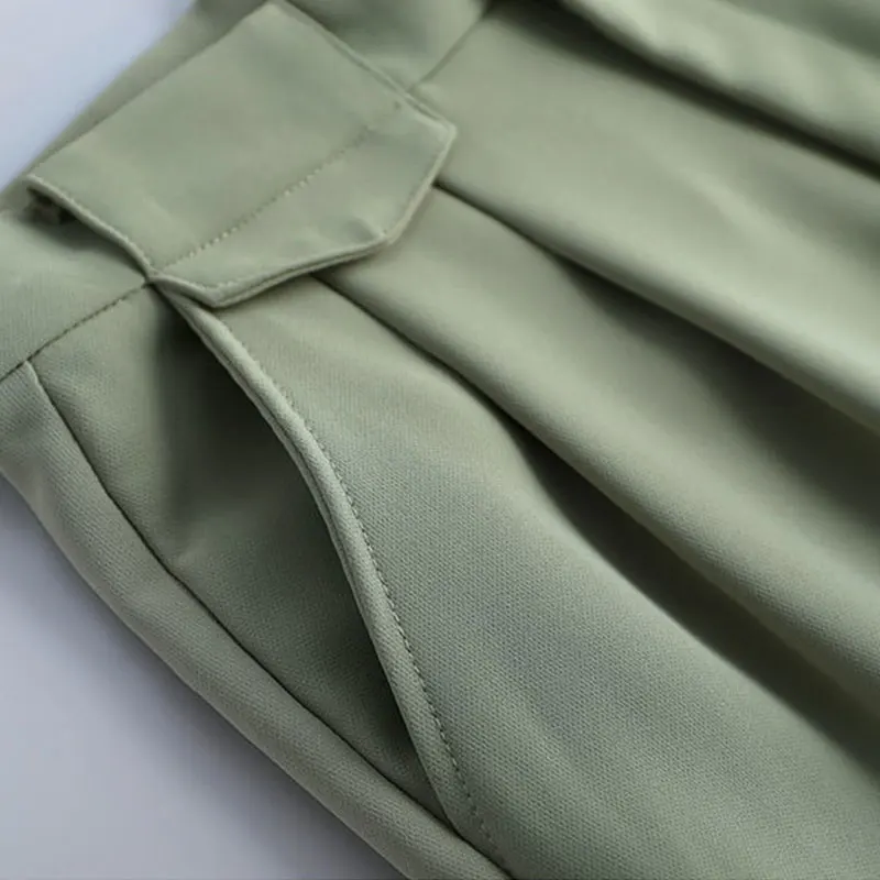 

2021 Black five-point suit shorts female plus size summer new fashion high waist loose straight wide leg casual overalls shorts