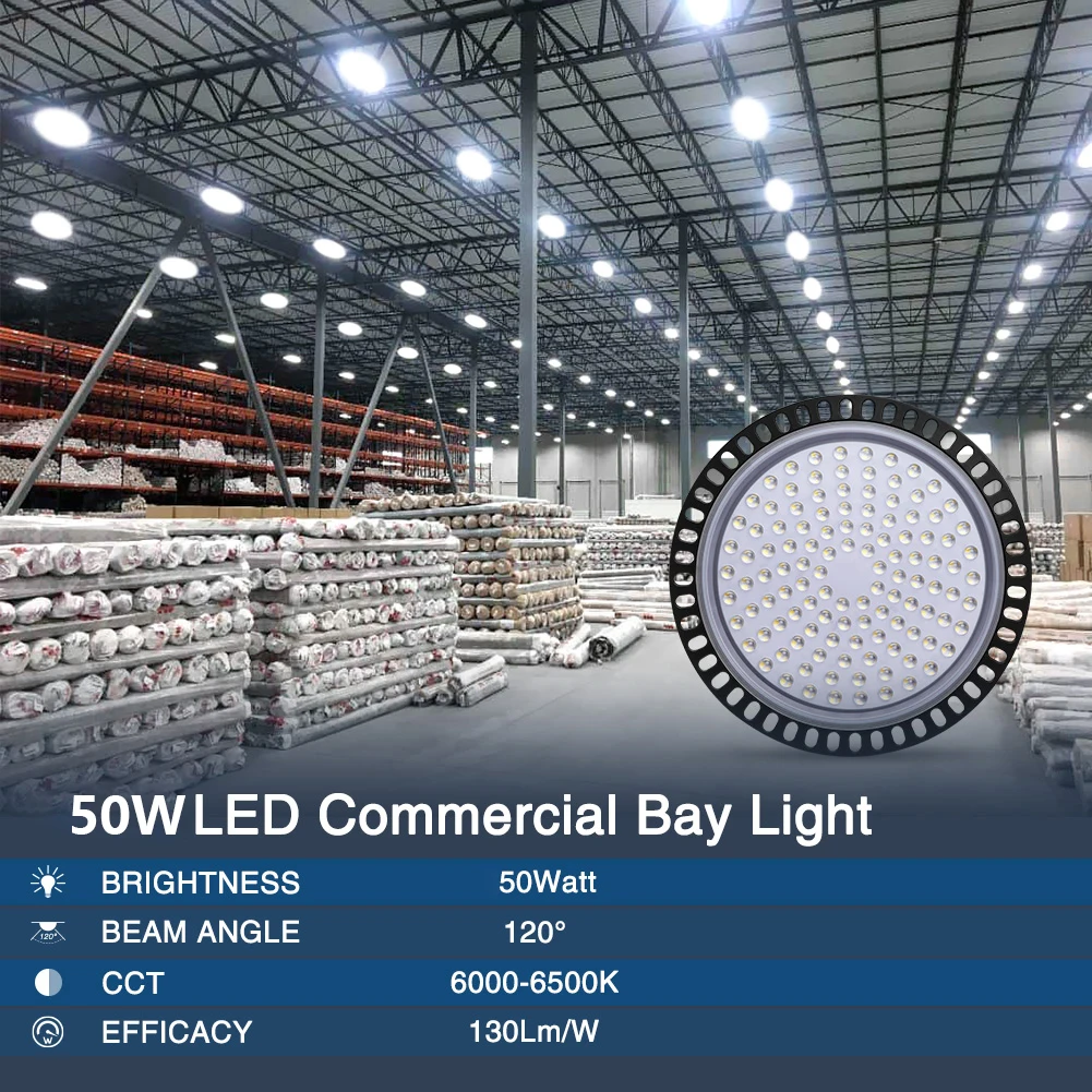 

UFO LED High Bay Light 50/100/200/300/500W Waterproof IP65 Commercial Industrial Lighting Warehouse Garage Workshop Led Lamp