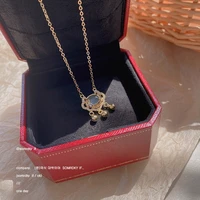chinese style opal safe lock pendant necklace stainless steel chain jewelry gift to girlfriend party wedding accessories