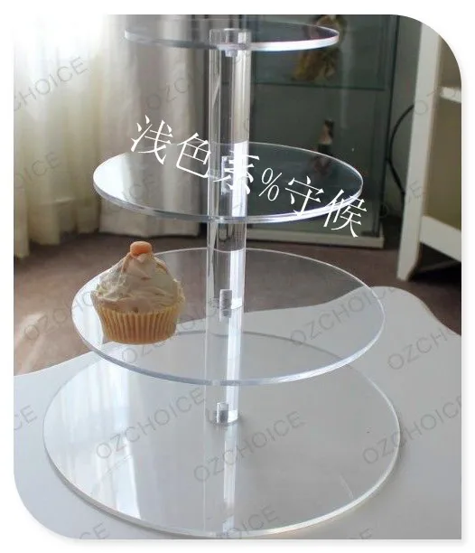

wedding of cupcake stand!Round Clear 4 Tier Acrylic Wedding Cake Display-Factory Price decoration