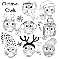 daboxibo owl christmas dress clear stamps mold for diy scrapbooking cards making decorate crafts 2020 new arrival