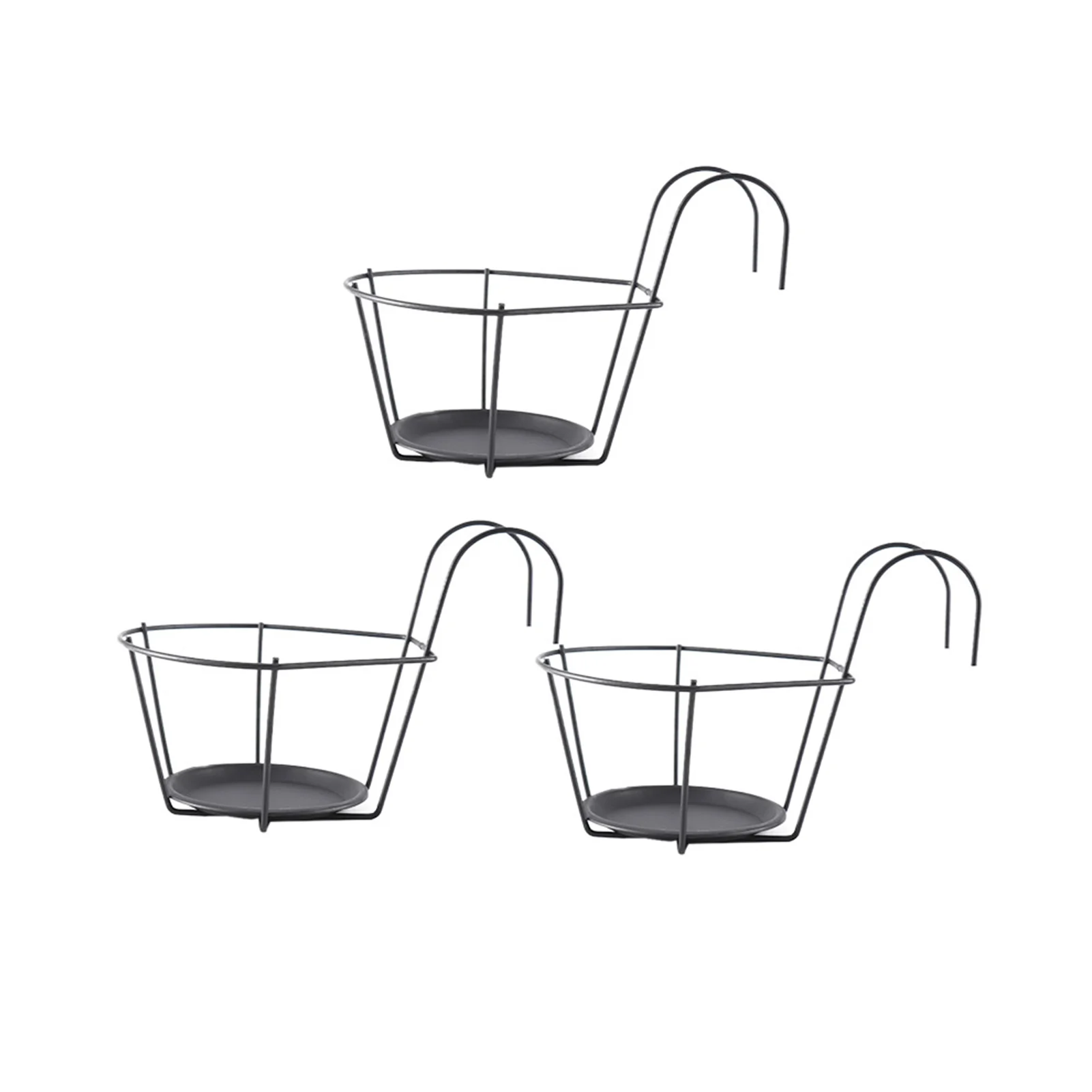 

3pcs Space Saving With 2 Hooks Easy Clean Strong Bearing Outdoor Plant Stand Bedroom Stable Corner Balcony Patio Garden Iron Art