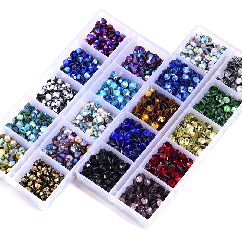 SS10 SS16 SS20 смешанные цвета DMC стразы с горячей фиксацией Flatback Стекло страз