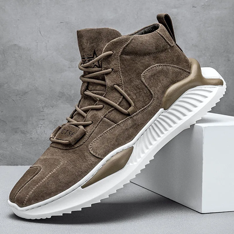 

High-top Tide Shoes 2021 Autumn and Winter New Korean Sports Casual Shoes Gaobang Trend Men's Thick-Soled Men's Shoes