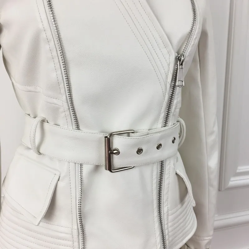 Весенняя Новинка брендовые байкерские женские Куртки из искусственной кожи с