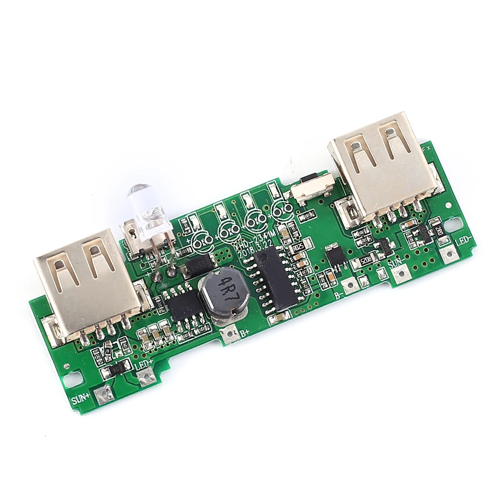Двойной USB Мобильный дисплей мощность Boost модуль солнечной зарядки цепи 5 в 2A