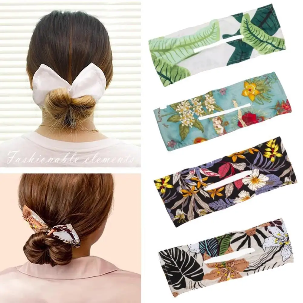 

Dexterous Bun Women Fashion Fabric Hair Bands Hair Rope Summer Knotted Thread Headband Print Hairpin