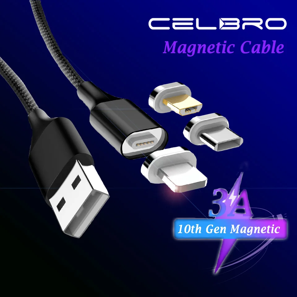 Магнитный кабель 3A Micro usb type C для быстрой зарядки и huawei P20 P30 Pro Galaxy S20 + Ультра