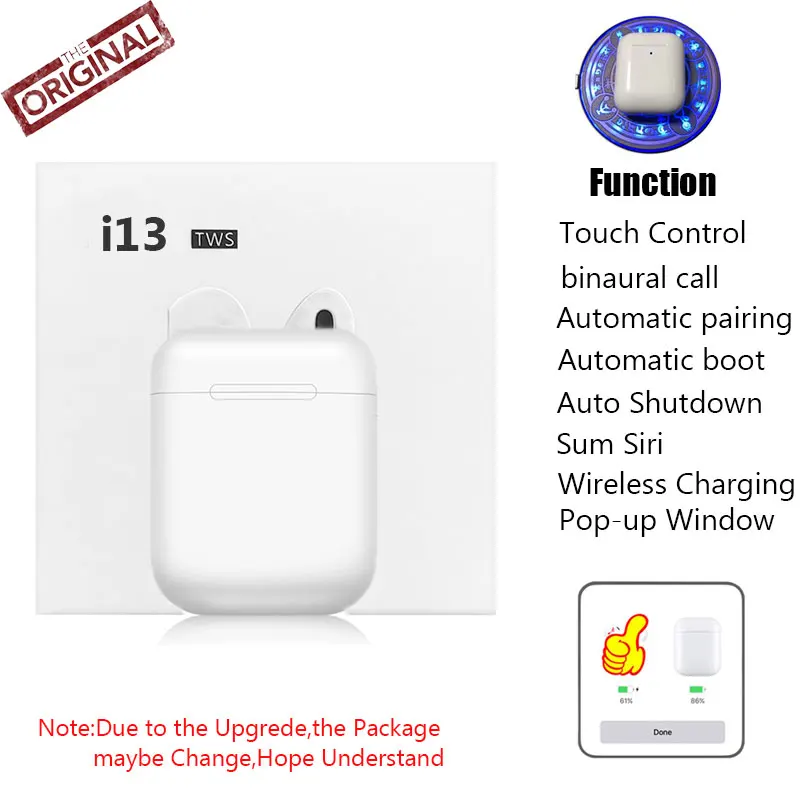 i13 tws i13 i14 i15 наушники-вкладыши TWS с PK i7s i9 i10 i12 i20 i30 i60 i80 наушники-вкладыши tws с сенсорная клавиша Беспроводной наушники Bluetooth 5,0 гарнитура наушники - Color: i13 tws