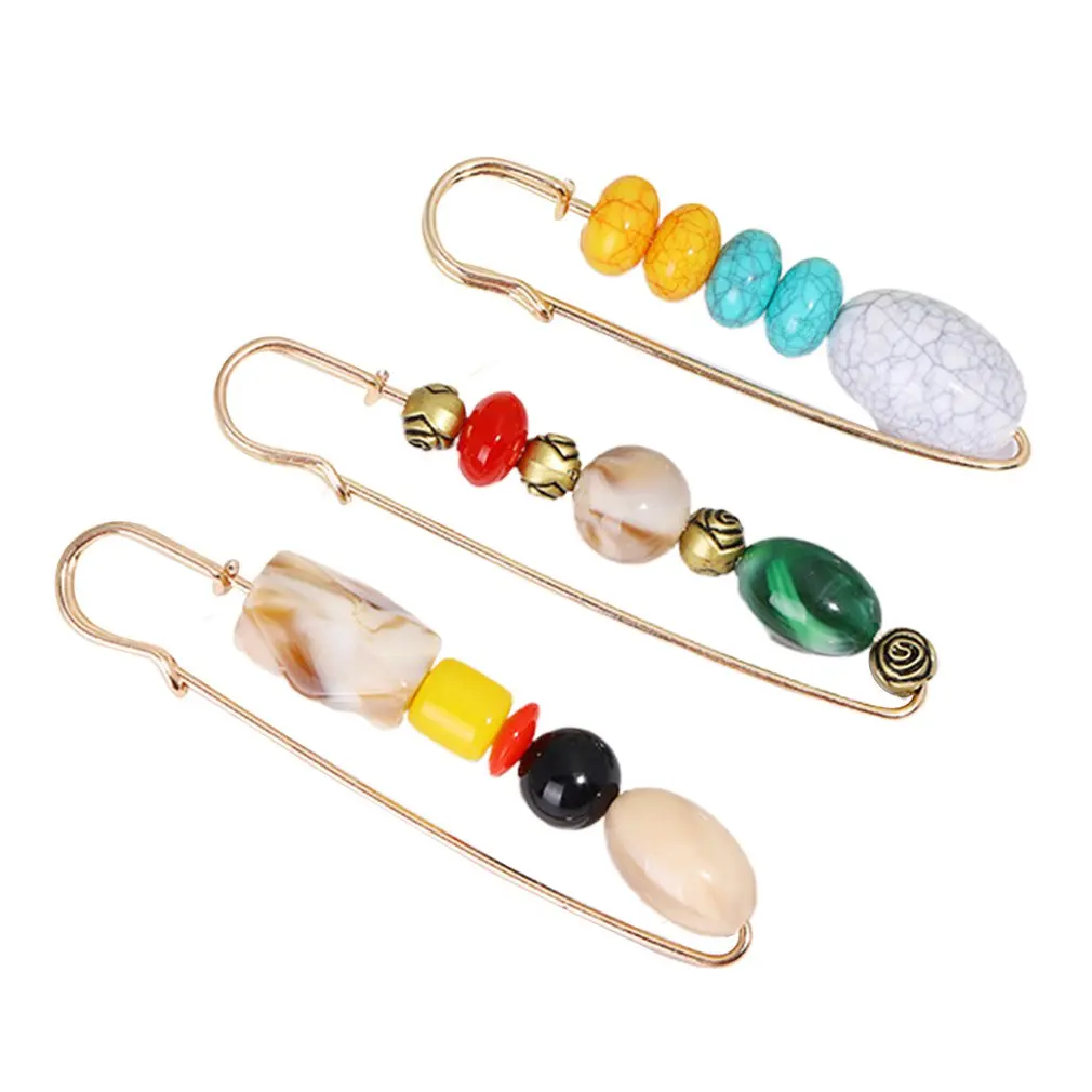 Женская бутоньерка в богемном стиле Высококачественная Бирюзовая брошь с