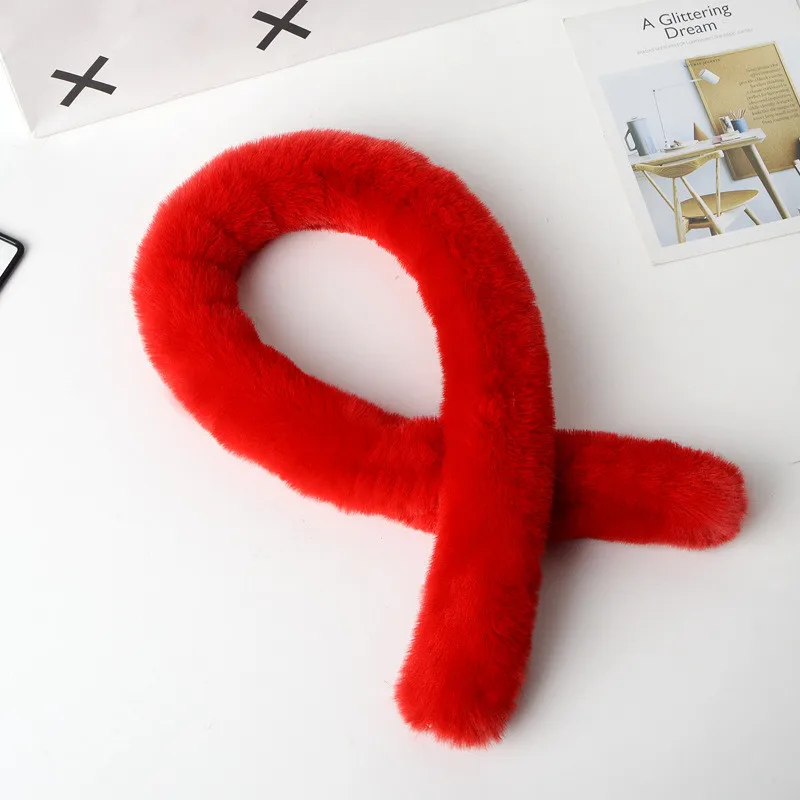 Осенний и Модный зимний шарф с имитацией кроличьего меха 85 см плюшевый простой