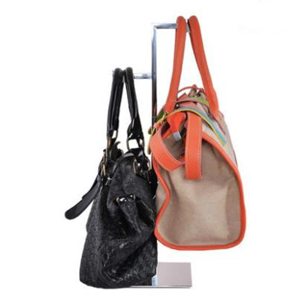 Подвесная металлическая подставка с двумя крючками для сумок и женских мужских |