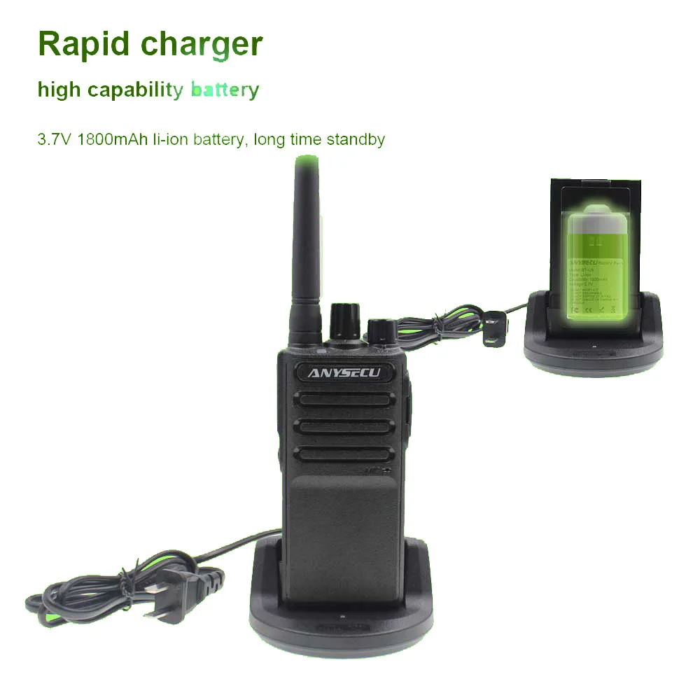 Ультратонкая портативная рация Anysecu двухсторонняя радиостанция с разъемом для