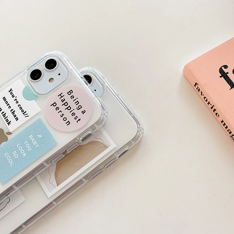 

Art Label Phone Case for Iphone 11 XR X 7 8 Plus SE 2020 Back Cover for Samsung A10 A20 A50 A70 A51 Transparent Soft Cases Funda