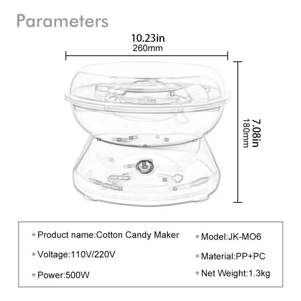 

Electric DIY Mini Sweet Cotton Candy Maker Marshmallow Machines Portable Cotton Sugar Floss Machine 450W