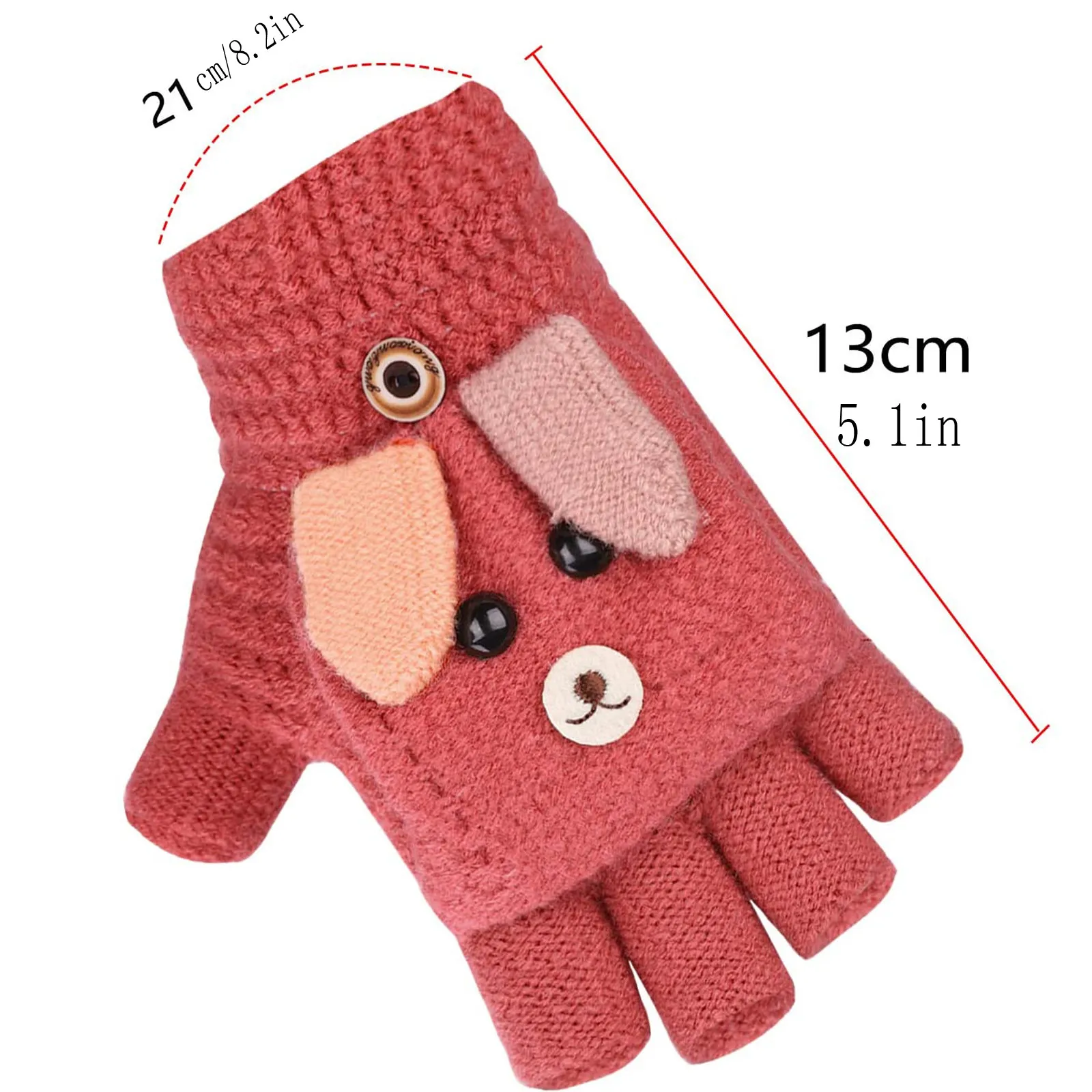 

Children Kids Winter Warm Thicken Gloves Girls Boys Toddler Cute Cartoon Animal Velvet Mittens Imitation Cashmere Finger Gloves