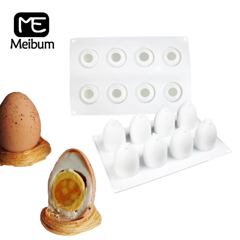 

Meibum 8 Cavity 3D Easter Egg Shape Silicone Cake Mold Chocolate Cupcake Mould French Dessert Truffle Mousse Decorating Tools