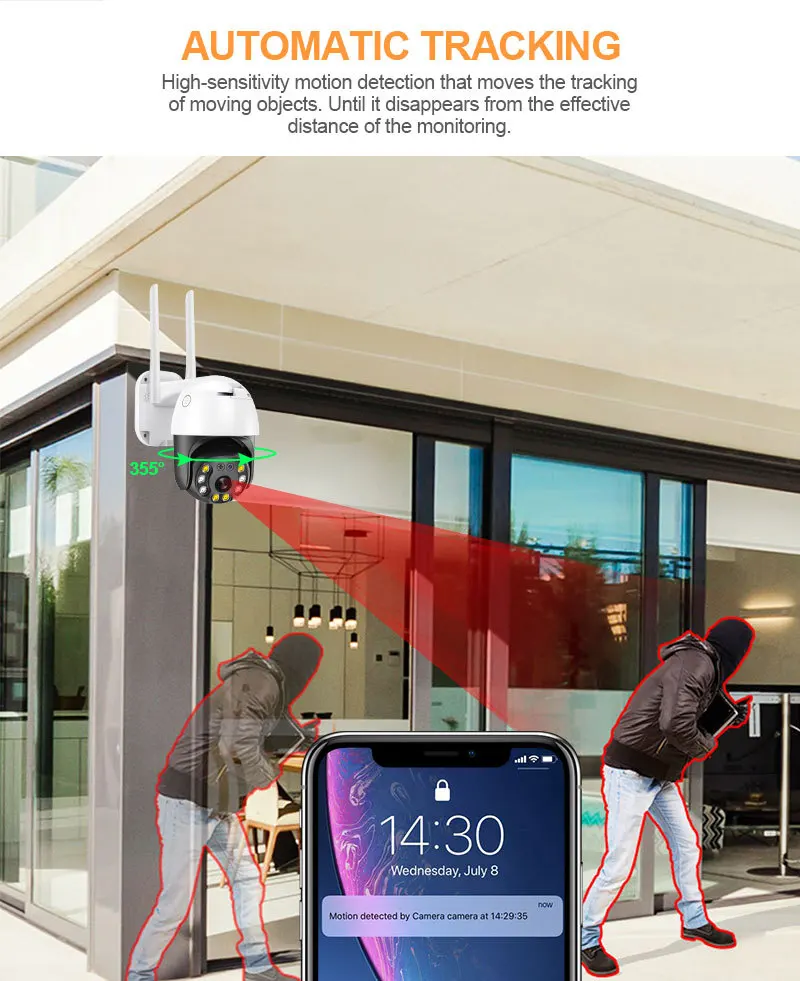 

Wifi IP Camera PTZ Security Externa Video Surveillance 5MP Wireless 360 Outdoor Waterproof Infrared Night Vision Smart Home