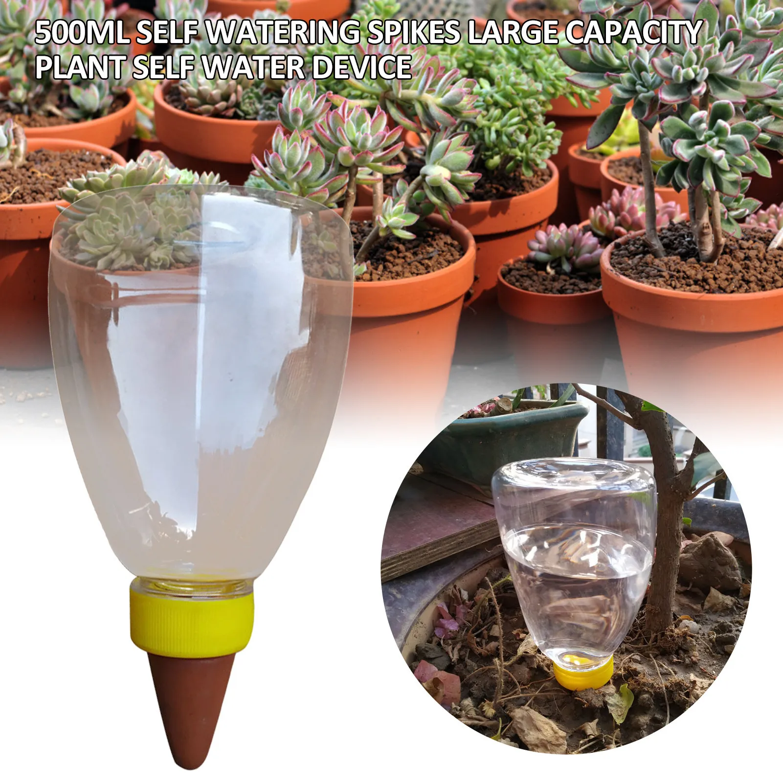 

500 мл Автоматическая капельная полив, система орошения, Регулируемая Установка Waterer, «сделай сам», конусное устройство для полива садовой во...