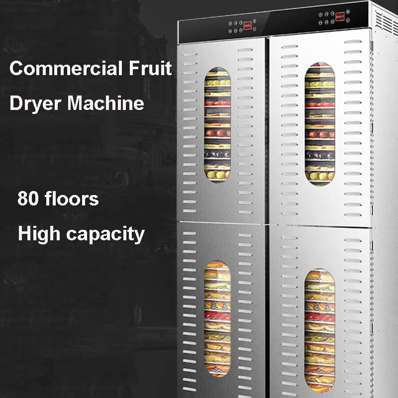 

commercial 80-layer food dehydrator 220v stainless steel vegetable fruit dryer machine sausage meat tea pepper drying machine