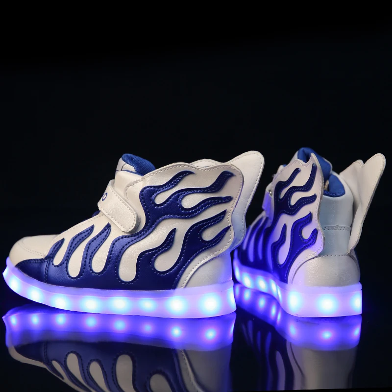 

Designer Kids USB Charging Wing LED Children Shoes With Light UP Casual Boys&Girls Sneakers Glowing zapatillas