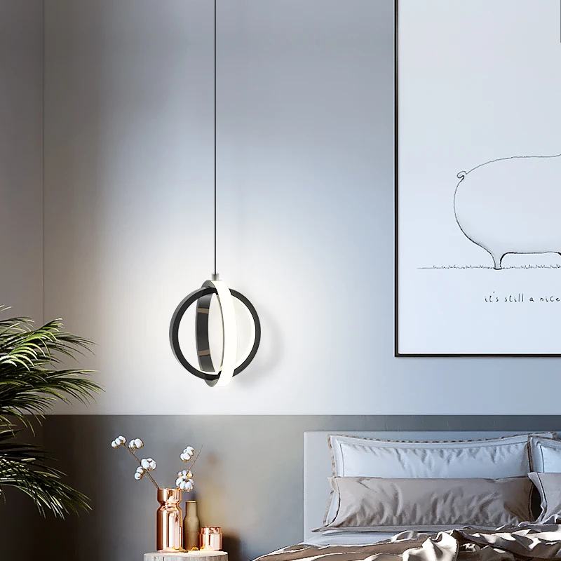 

Nordic simple bedside chandelier 17w modern creative personality ins bedroom bar restaurant LED chandelier