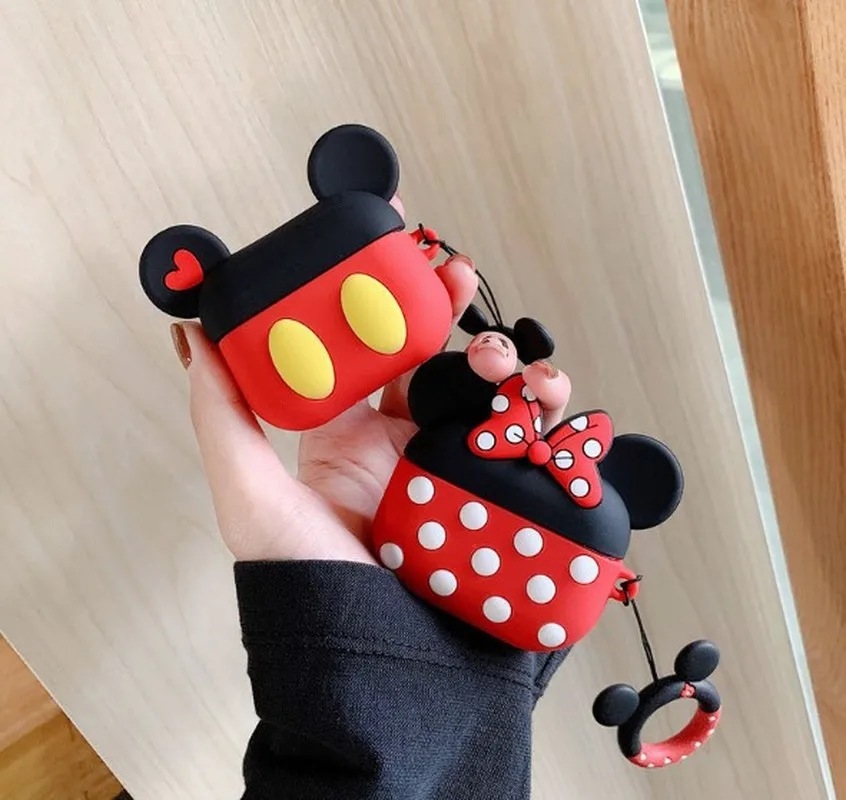 Милый мягкий силиконовый чехол с рисунком для Airpods Защитные Чехлы коробка