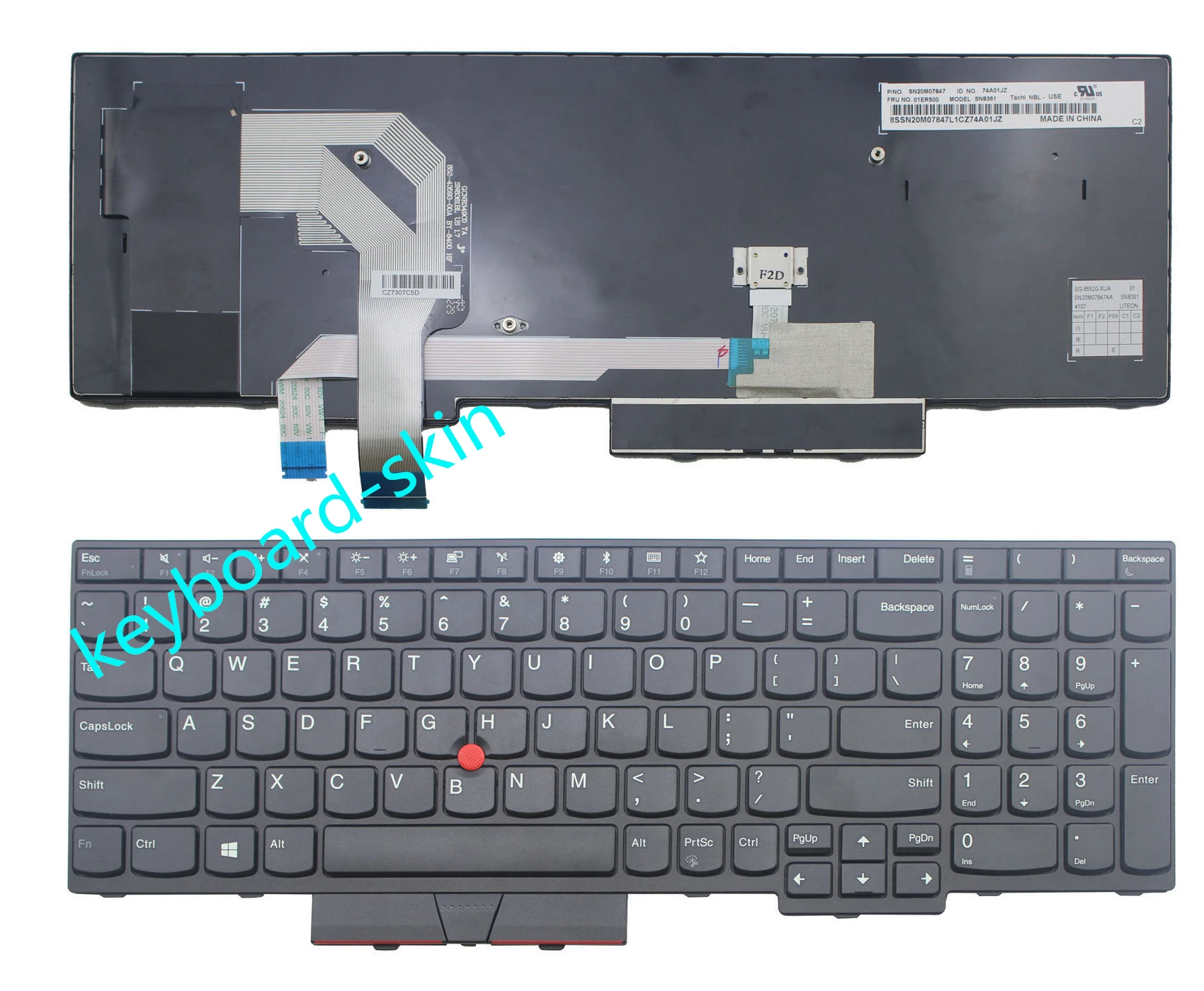 

US keyboard non-backlit for lenovo IBM Thinkpad T570 T575 T580 P51s P52s 20JW 20H9 20HA 20L9 20HB 20JY 20LB (isn't for P51 P52)