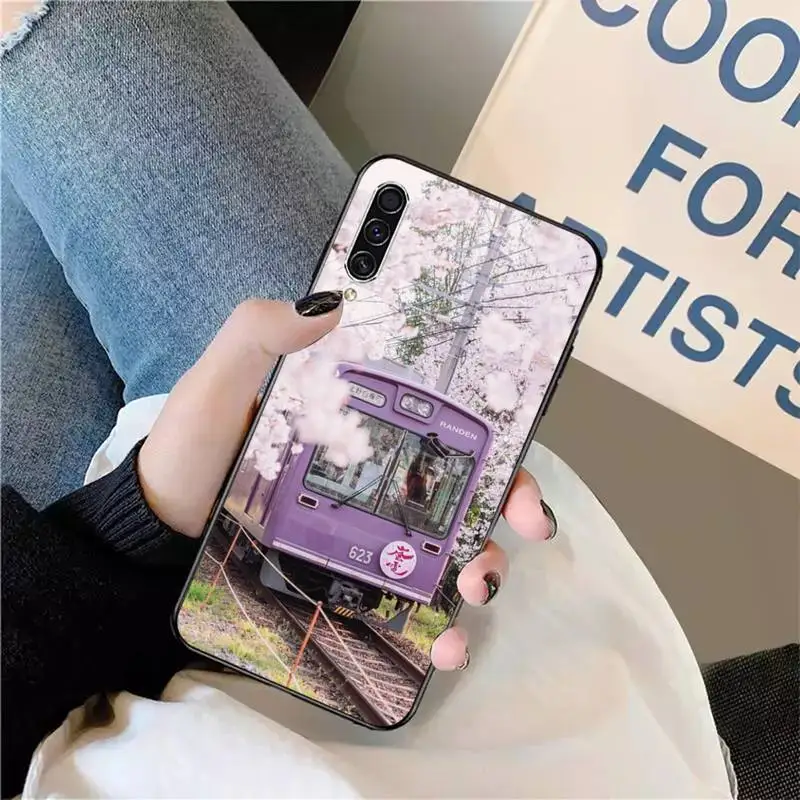 

Beautiful Japanese cherry blossom street Phone Case For Samsung S 9 10 20 A 10 21 30 31 40 50 51 71 s note 20 j 4 2018 plus