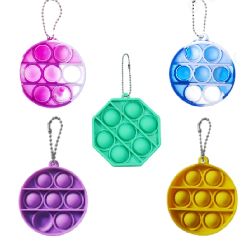 

Cute Pops Its Keychain Simple Dimple Mini Key Ring Trinket Keyfob Silicone Edc Fidget Toy Dinosaur Mouse Bear Animal Key Pendant