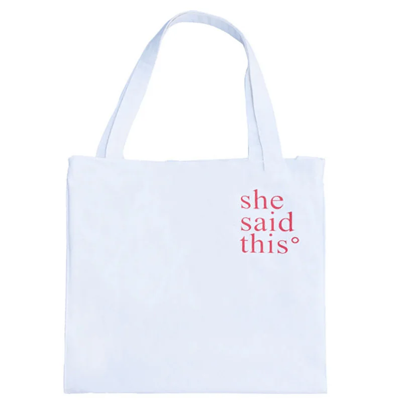 

Canvas Teenage Girls Shoulder Bags Tote Solid Color Women Eco-Friendly Folding Shopping Bags Simple Ladies Reusable Shopping Bag