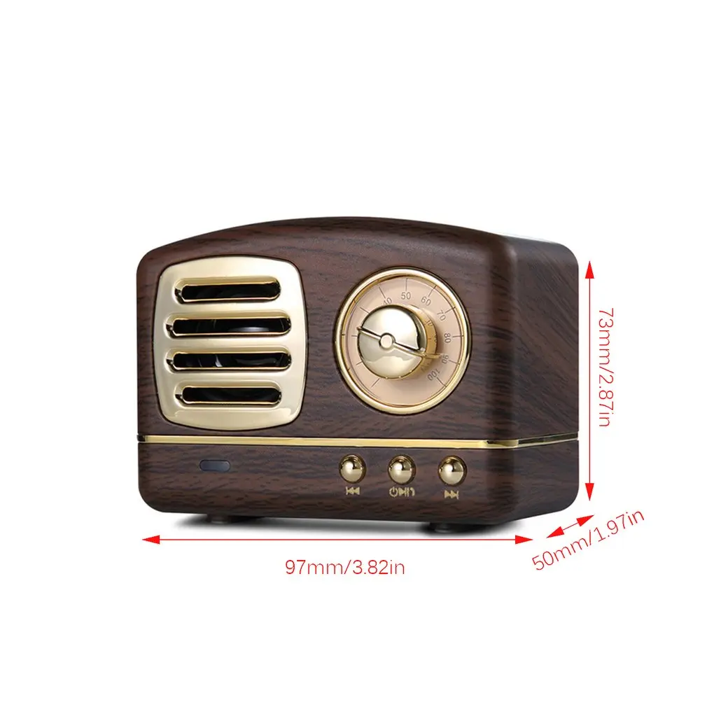 

Retro Speaker HM11 Wireless Mini Speakers Loudspeaker Bass Nostalgic Heavy Bass 3D Stereo HiFi Sound TF USB AUX