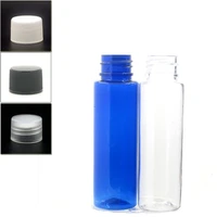 30ml empty clearblue cylinder plastic bottles pet bottle with whiteblacktransparent lined screw lid x 10