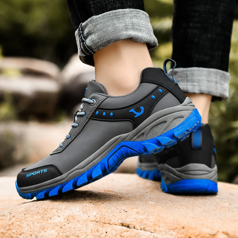 

D.ZGG New Hiking Shoes Men Outdoor Sports And Leisure Non-Slip Solid Thick Bottom Four Seasons Lightweight Large Size Men Shoes