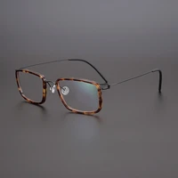 square titanium glasses frame men myopia prescription optical acetate eyeglasses frame denmark luxury brand screwless eyewear