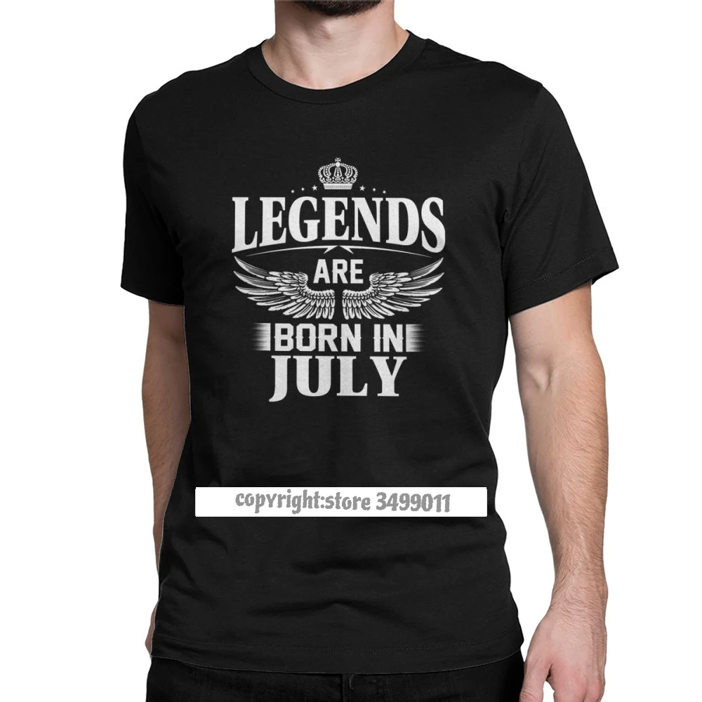 

Legends Are Born In July Birthday Tshirts Anniversary Crown Man's Tops T Shirt Vintage Premium Cotton Fitness Tees Sweatshirt