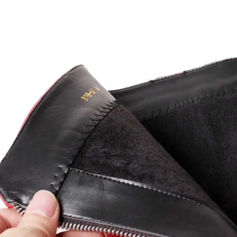 Женские сапоги с острым носком Taoffen Зимние Повседневные до колена размера плюс